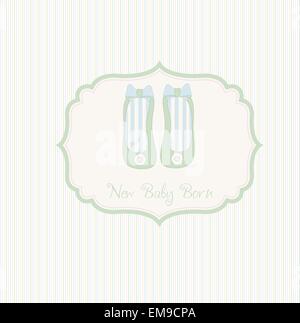 baby shower card with shoes Stock Vector
