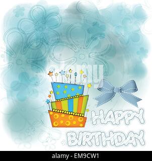 vector big birthday cake with burning candles Stock Vector Image & Art ...