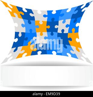 Puzzle background with banner. Illustration for your business presentation. Stock Vector