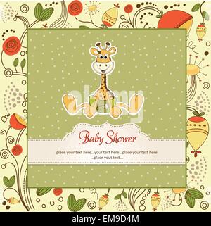 welcome baby greeting card with giraffe Stock Vector Image & Art - Alamy