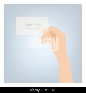Hand holding personal business card illustration Stock Vector