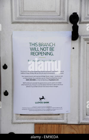 Closed down local branch of Lloyds Bank in Lewes High Street East Sussex UK Stock Photo