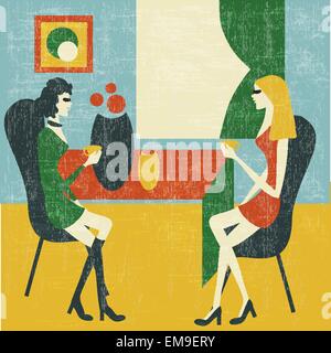 retro gossip girls Stock Vector