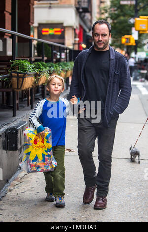 Dave Matthews spotted out in New York with his son August Matthews  Featuring: Dave Matthews,August Matthews Where: NY, New York, United States When: 13 Oct 2014 Stock Photo