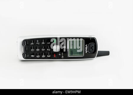 An older model digital VTech cordless telephone, isolated on white. USA. Stock Photo