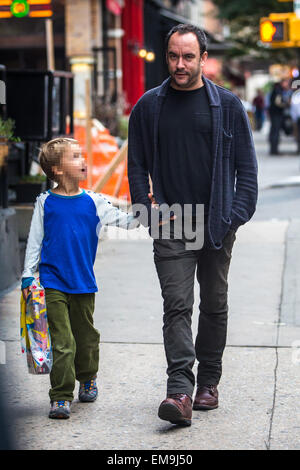 Dave Matthews spotted out in New York with his son August Matthews  Featuring: Dave Matthews,August Matthews Where: NY, New York, United States When: 13 Oct 2014 Stock Photo