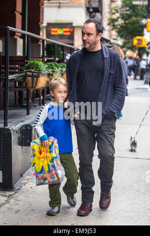 Dave Matthews spotted out in New York with his son August Matthews  Featuring: Dave Matthews,August Matthews Where: NY, New York, United States When: 13 Oct 2014 Stock Photo