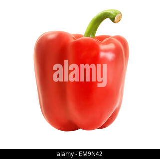 bright red sweet pepper isolated on white background Stock Photo