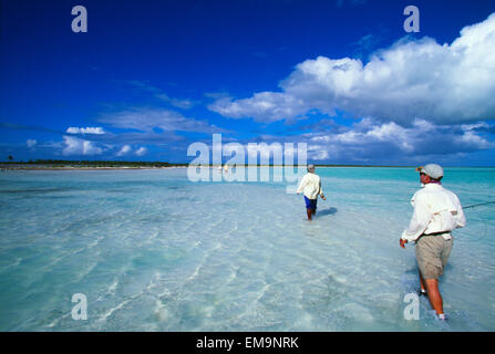 Kiribati, Kiritimati (Christmas Island), Walking In The Bone Fishing Flats. Stock Photo