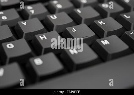 black keyboard closeup, selective focus Stock Photo