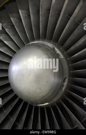 Jet Engine intake fan blades Stock Photo