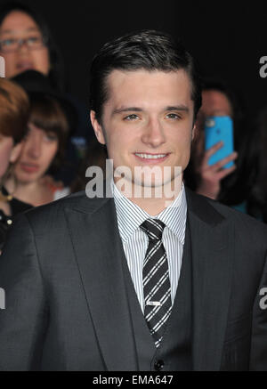 LOS ANGELES, CA - MARCH 12, 2012: Josh Hutcherson at the world premiere of his new movie 'The Hunger Games' at the Nokia Theatre L.A. Live. March 12, 2012 Los Angeles, CA Stock Photo