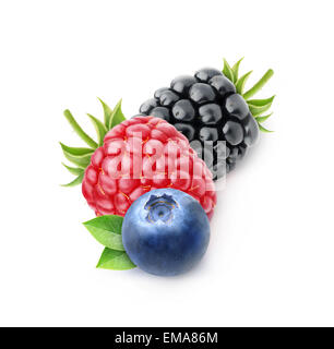 Fresh berries on white background Stock Photo