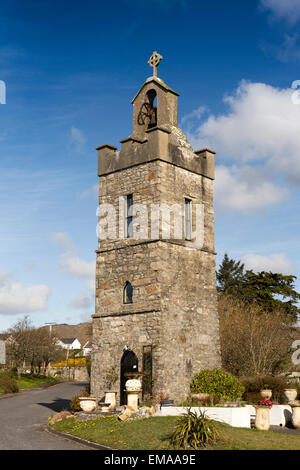Ireland, Co Galway, Connemara, Roundstone, Michael Killeen Park, Bell Tower of former Franciscan monastery Stock Photo