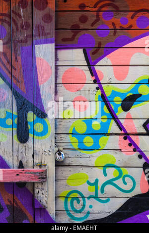 Example of street art on the walls of an old warehouse district on the east side of Vancouver, Canada Stock Photo