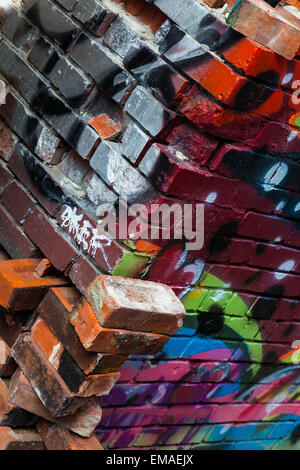 Example of street art on the walls of an old warehouse district on the east side of Vancouver, Canada Stock Photo