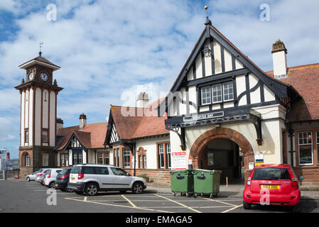 Clocktower and entrance to  Wemyss Bay railway station Scotland Stock Photo