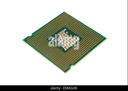 Central processing unit, (CPU) isolated on white background Stock Photo