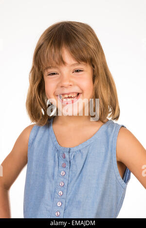 smiling little girl isolated on white background Stock Photo - Alamy