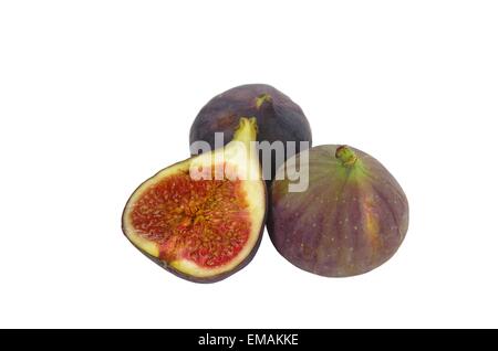 three fruits figs on white background Stock Photo