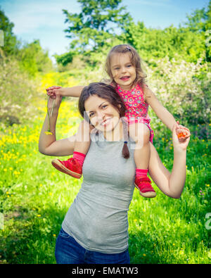 Mother and daughter in the park Stock Photo