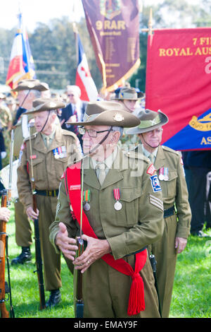 Sydney,Australia. 19th April, 2015. ANZAC commemorative and centenary march along pittwater road Warriewood to celebrate 100 years of ANZAC Credit:  martin berry/Alamy Live News Stock Photo