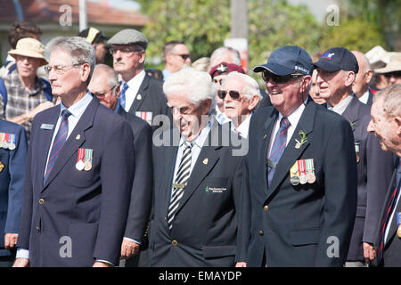 Sydney,Australia. 19th April, 2015. ANZAC commemorative and centenary march along pittwater road Warriewood to celebrate 100 years of ANZAC Credit:  martin berry/Alamy Live News Stock Photo