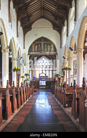 A view of the interior of the parish church of St Catherine at Ludham, Norfolk, England, United Kingdom. Stock Photo