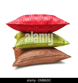 Silk pillows isolated on white background. Object with clipping path Stock Photo