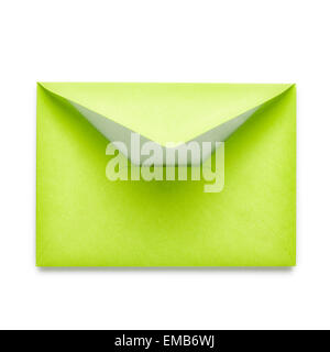 Light green envelope isolated on white background. Object with clipping path Stock Photo