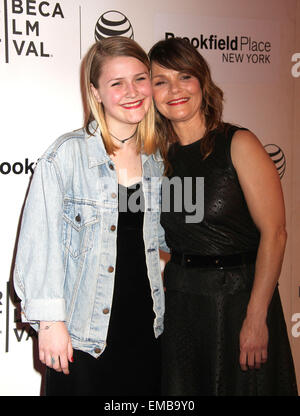 New York, New York, USA. 18th Apr, 2015. Actress ( R ) KATHRYN ERBE and her daughter MAEVE ELSBETH ERBE KINNEY attend the premiere of 'Tumbledown' held during the 2015 TriBeCa Film Festival at TPAC. © Nancy Kaszerman/ZUMAPRESS.com/Alamy Live News Stock Photo