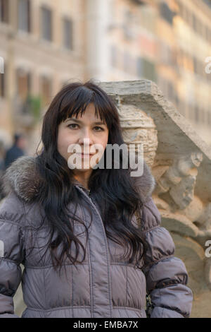 Portrait of a nice girl in Rome italy Stock Photo