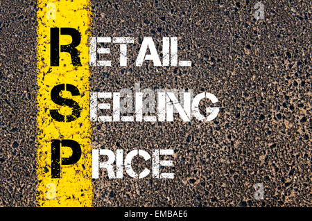 Retail Value Rsp rsp retail selling price concept with big word or text and team people ...