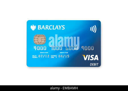 Barclays Visa bank card on white background Stock Photo