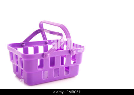 Purple shopping basket isolated on a white background Stock Photo