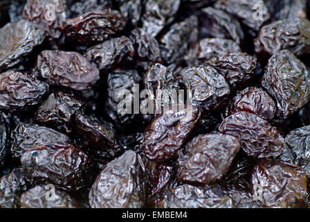 Dryed Plum (Prunus domestica) on a market stand in Provence France Stock Photo