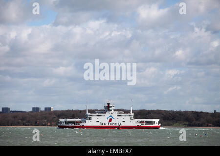 Red Funnel Ferry the Red Eagle traveling between Southampton and the Isle of Wight Stock Photo