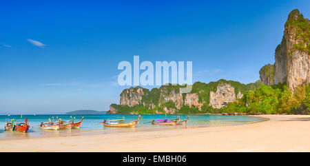 Panorama of the west Railay beach Stock Photo