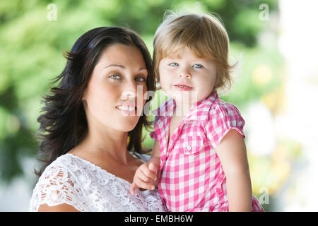 Mother with her beautiful daughter Stock Photo