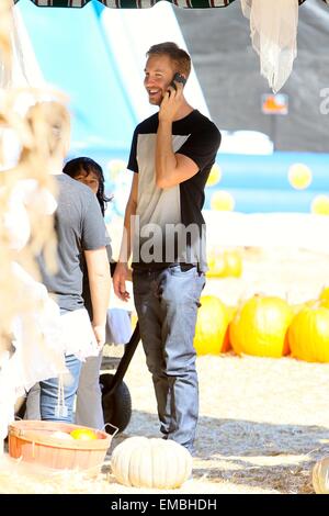 Calvin Harris and Aarika Wolf go to Mr. Bones Pumpkin Patch with friends to pick out Halloween supplies.  Featuring: Calvin Harris Where: Los Angeles, California, United States When: 16 Oct 2014 Stock Photo