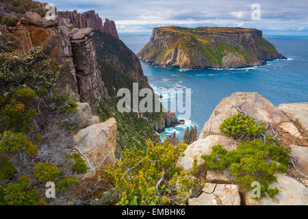 Cape Pillar and Tasman Island - Tasman National Park - Tasmania - Australia Stock Photo