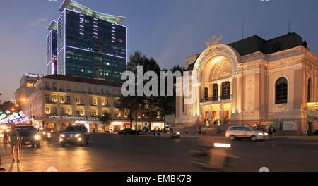 Vietnam, Ho Chi Minh City, Saigon, Municipal Theater, Continental Hotel, Vincom Center, Stock Photo