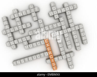 3d image Exercise  issues concept word cloud background Stock Photo