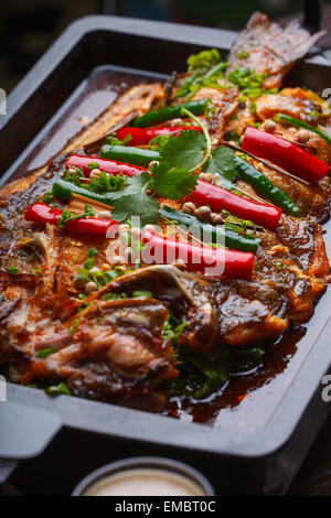 Chinese style grilled fish, Sichuan flavor Stock Photo