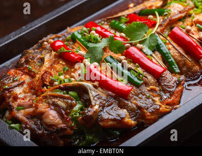 Chinese style grilled fish, Sichuan flavor Stock Photo