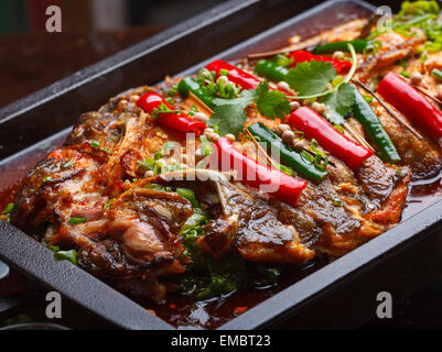 Chinese style grilled fish, Sichuan flavor Stock Photo