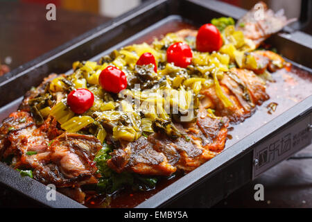 Chinese style grilled fish, Sichuan flavor Stock Photo