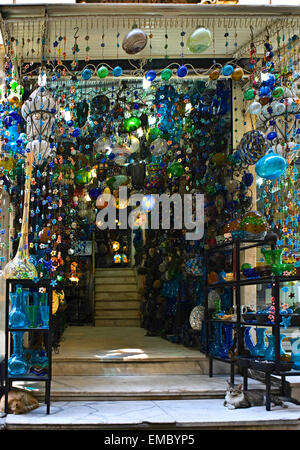 Scene from the Khan El Khalili bazaar in Cairo,  a major souk in the Islamic district of Cairo, Egypt Stock Photo