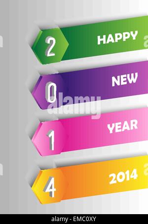 Happy New Year 2014 postcard vector illustration Stock Vector Image ...