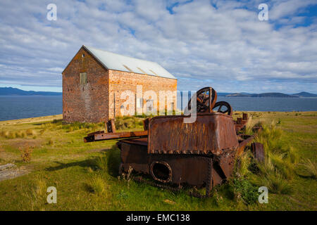Convict Barn (c.1844) - Maria Island National Park - Tasmania - Australia Stock Photo